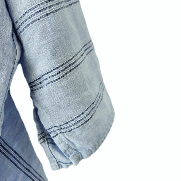 CP Shades Linen Sibella / Monica Top Blouse Lagenlook Boxy Oversized Stripe XL - Picture 12 of 15